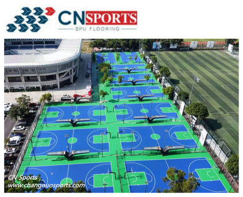 0.52 Sliding Friction Coefficient Silicon PU Sports Flooring 156 Tensile Elongation