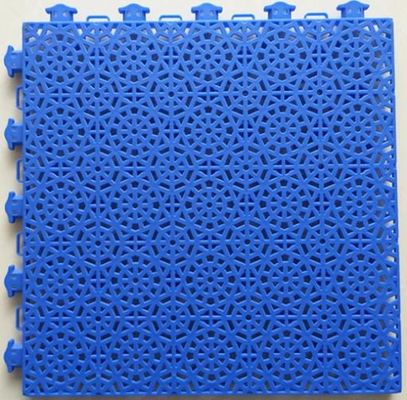 16mm PP Interlocking Sports Flooring , Red Interlocking Basketball Court Tiles
